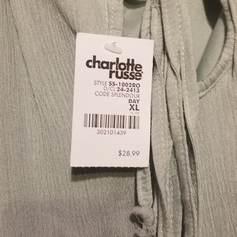 Mint Sage Green Peasant Dress Charlotte Russe XL
